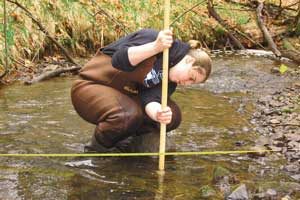 baseline testing streamflow by measuring the depth of the stream
