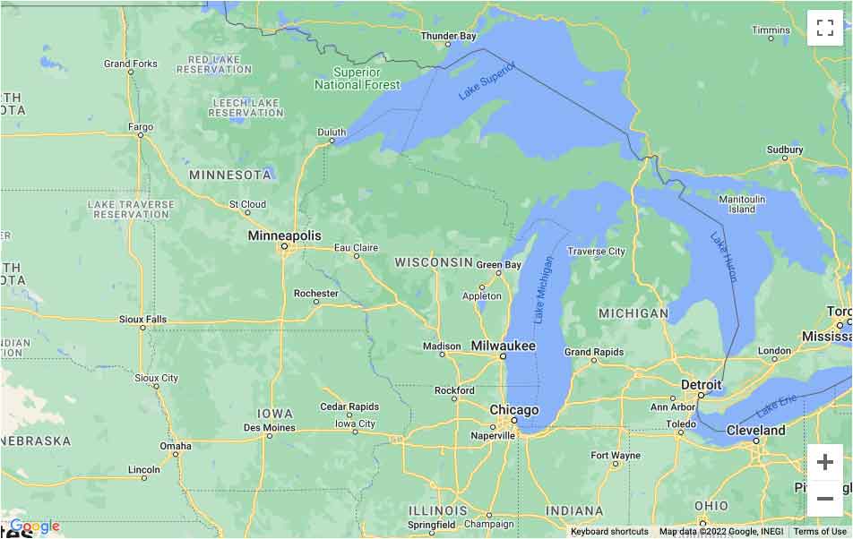 Google maps image of Wisconsin
