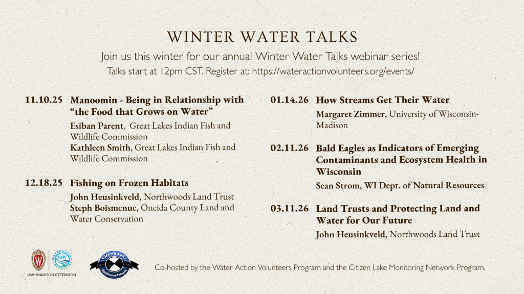 Winter Water Talks Schedule